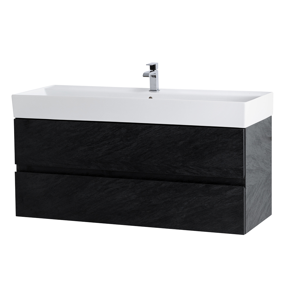 Приобрести cezares тумба подвесная с раковиной molveno 46 120 см nero, черная molveno 46-120-2c-so-nc