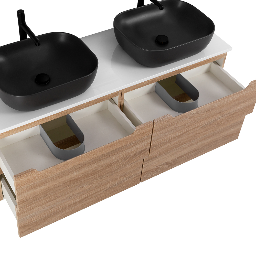 Приобрести belbagno тумба со столешницей etna 140 см, подвесная rovere bianco