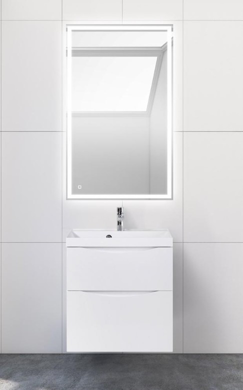 Приобрести тумба подвесная с раковиной belbagno marino-600-2c-so-bl-p 60 см, bianco lucido