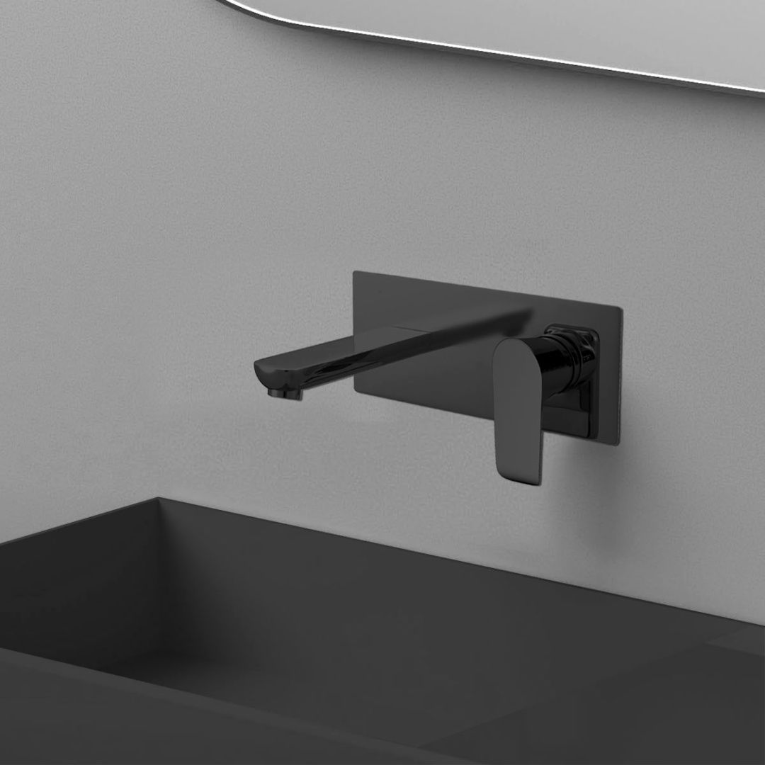 Приобрести vincea смеситель для раковины esse, настенный, черный матовый vbfw-1e1mb