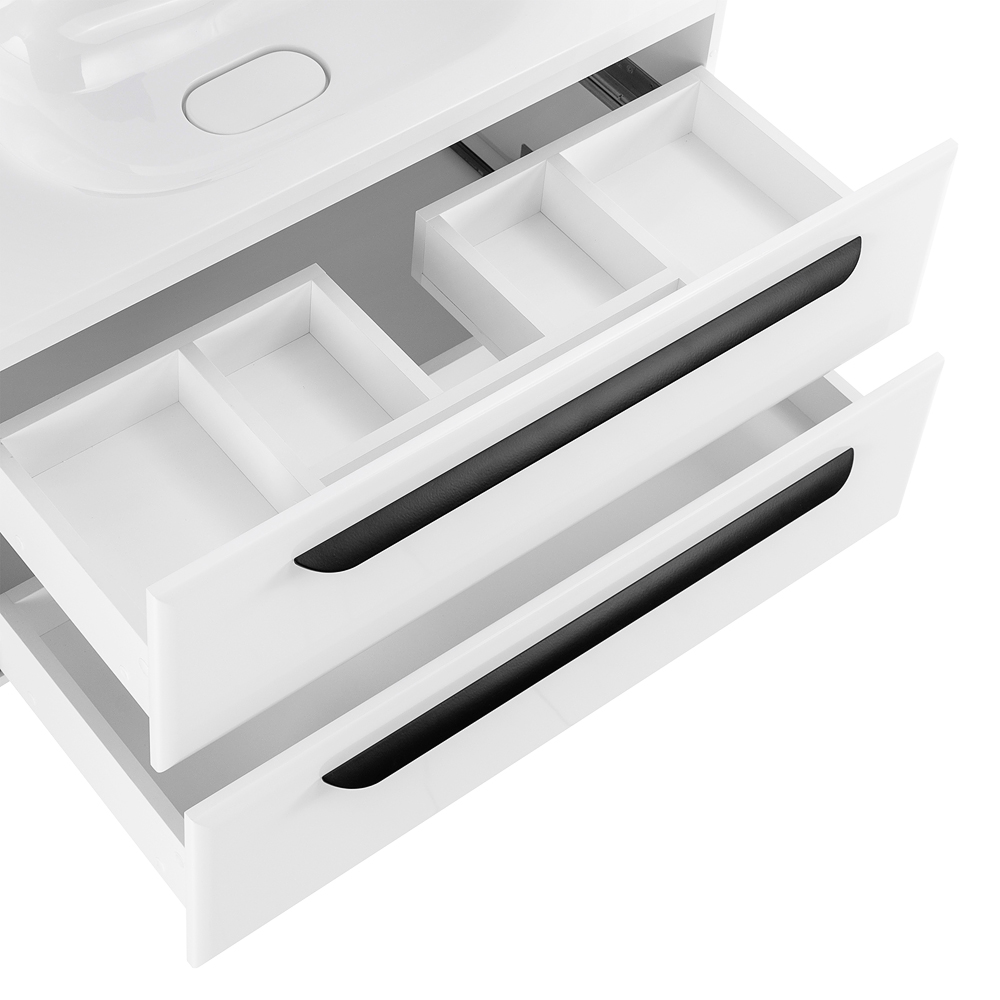 Приобрести cezares тумба подвесная с раковиной eco 75 bianco opaco, белая матовая eco-750-2c-so-bo