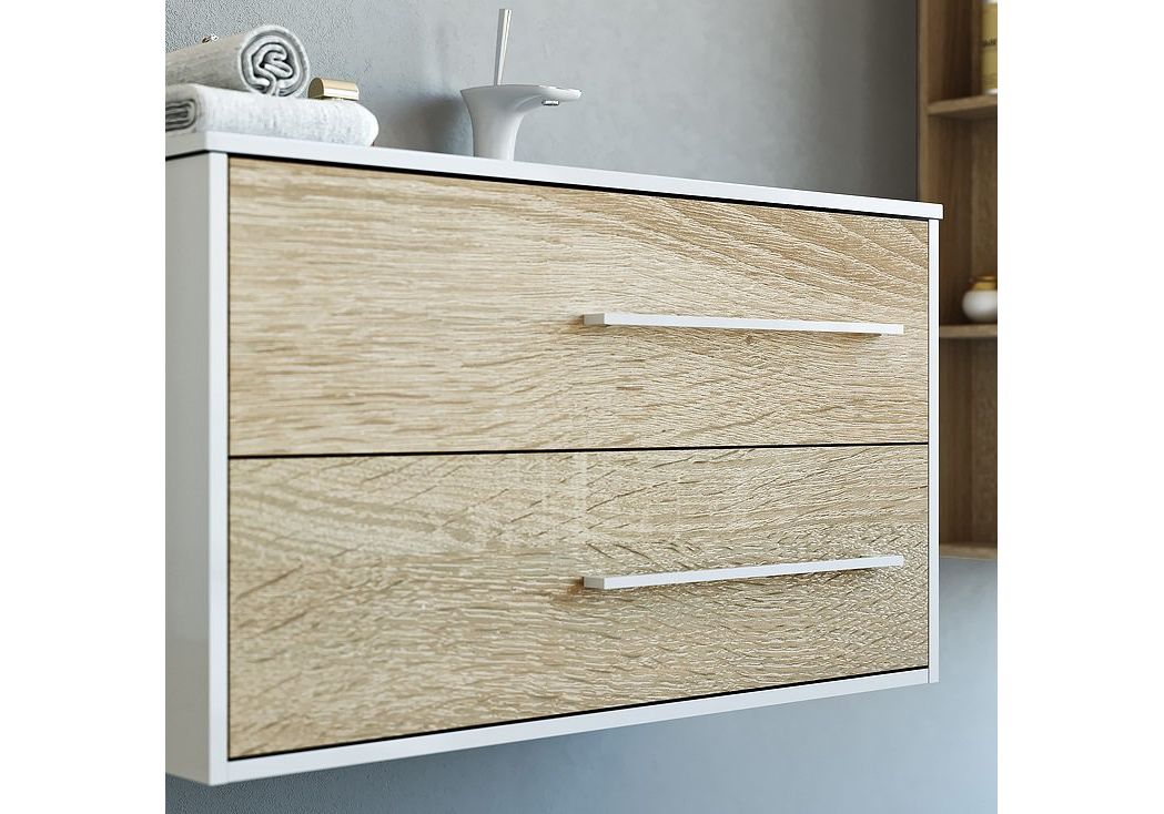 Приобрести тумба подвесная с раковиной aqwella miami 90 см mai.01.09/r, белый/беленый дуб