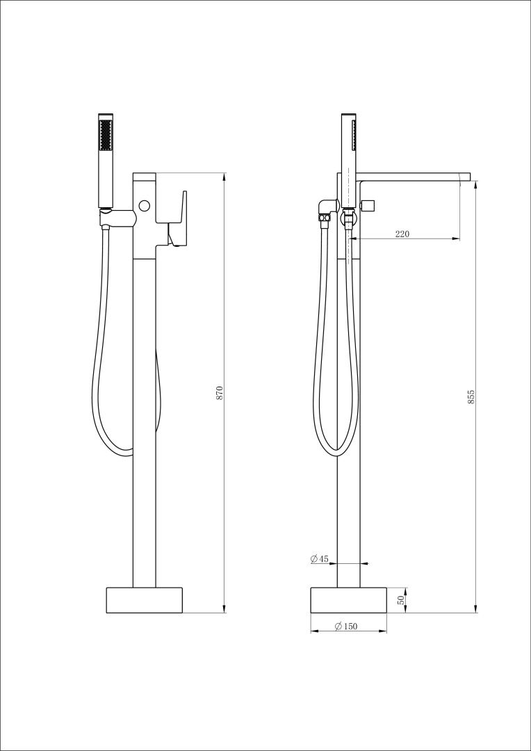 Приобрести смесители напольные для ванн и раковин wonzon & woghand stick, черный матовый (ww-88649901-mb)