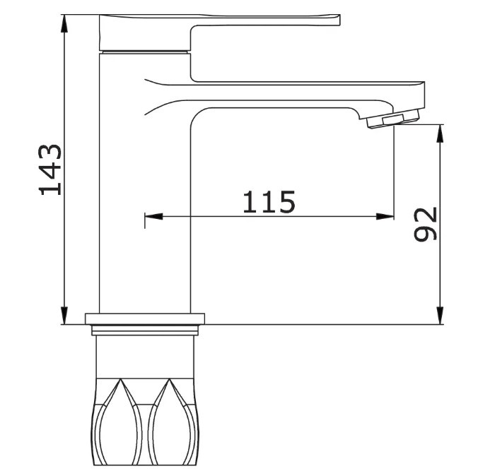 Приобрести cмеситель для раковины vieir bacio 143 мм, черный\золото v293511cl