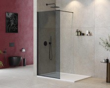 Cezares Душевая перегородка LIBERTA 90 см, серый\черный LIBERTA-L-1-90-120-GR-NERO
