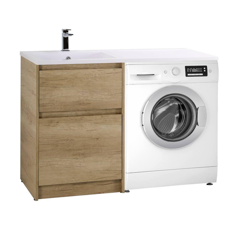 Приобрести belbagno тумба с раковиной kraft 120 см, напольная kraft-lvd-58/120-l rovere nebrasca nature, белая раковина