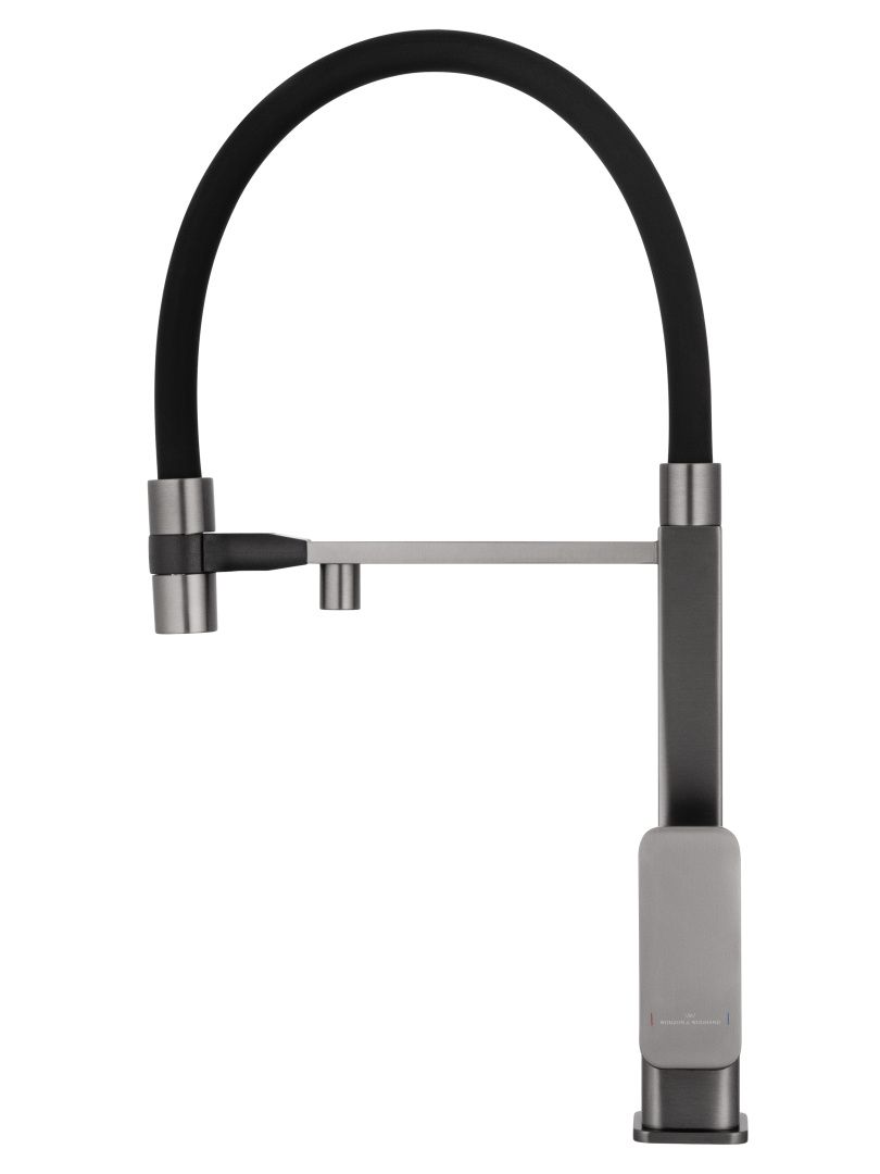 Приобрести смеситель для кухни с гибким изливом и подключением фильтра wonzon & woghand, темный графит (ww-88458012-bgm )