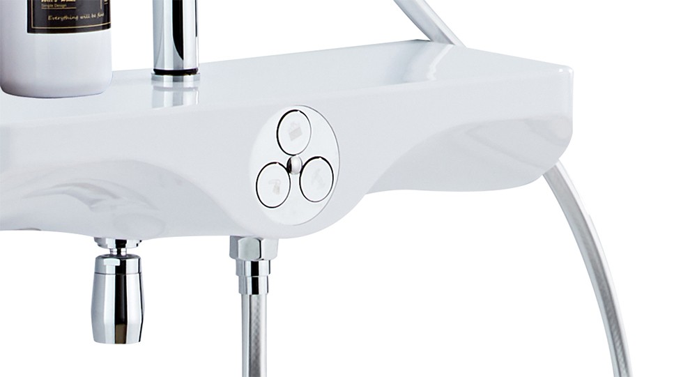 Приобрести душевая система azario с поворотным изливом, с термостатом, хром/белый (az-821)