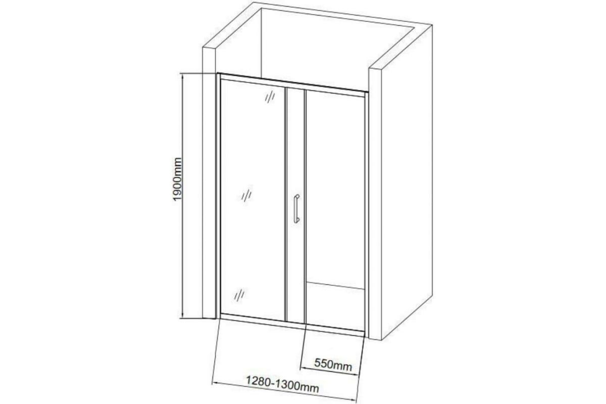 Приобрести aquanet душевая дверь sd-1300a 130, прозрачное стекло