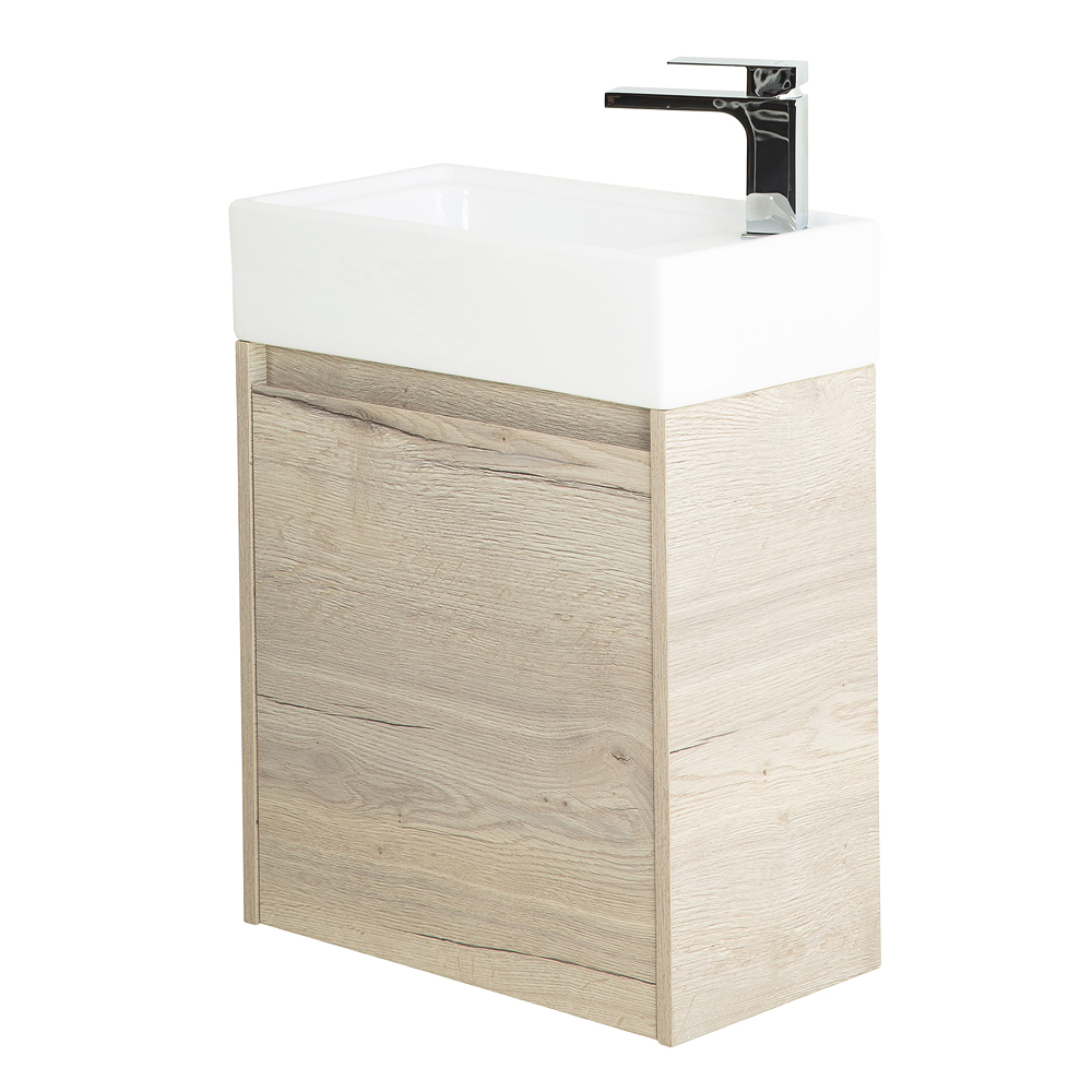 Приобрести belbagno тумба с раковиной kraft mini 50 см, подвесная rovere galifax bianco левосторонняя, белая раковина