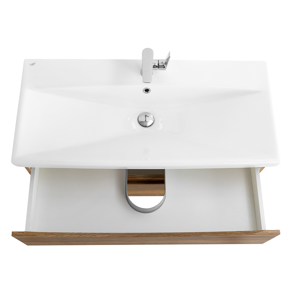 Приобрести belbagno тумба с раковиной marino-cer 100 см, подвесная rovere rustico, белая раковина