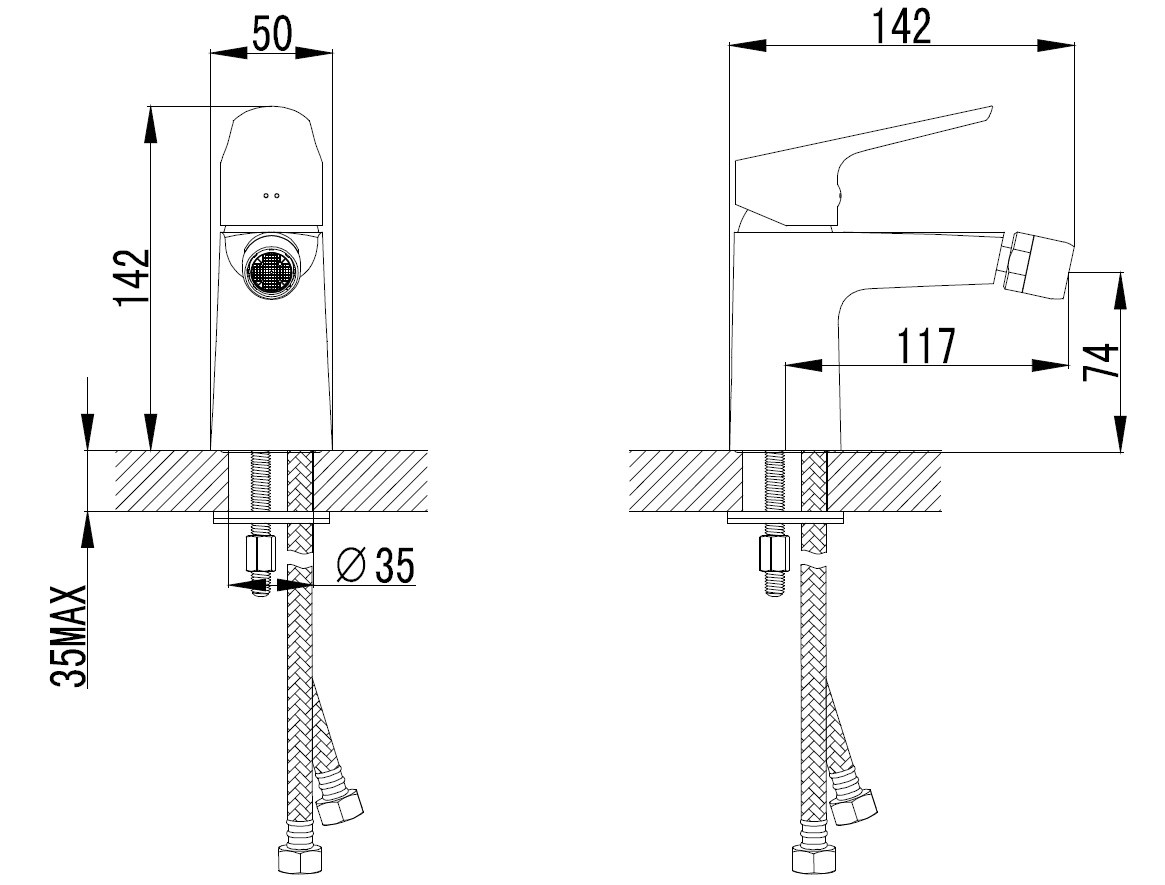 Приобрести смеситель для биде azario campo, 142мм,  хром az-kx468275c