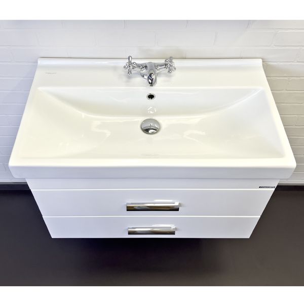 Приобрести сomforty тумба с раковиной никосия-80п белый глянец