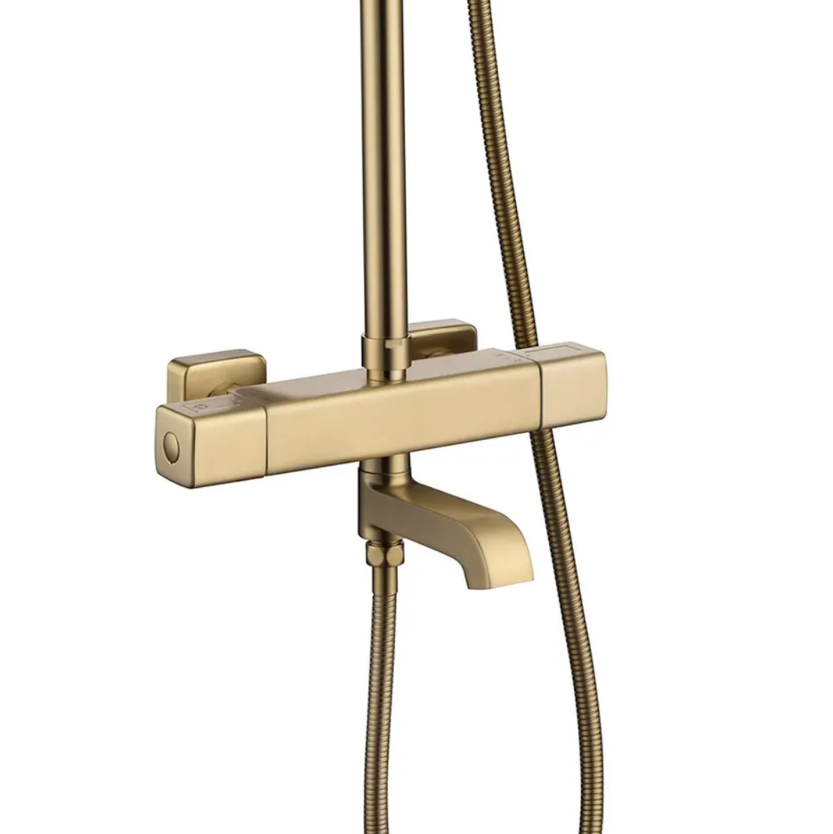 Приобрести grocenberg душевая система с термостатом, матовое золото gb7005mg