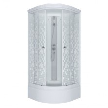 Тритон Душевая кабина Стандарт В, Мозаика ДН4 100х100 см, белая с узором Щ0000030294