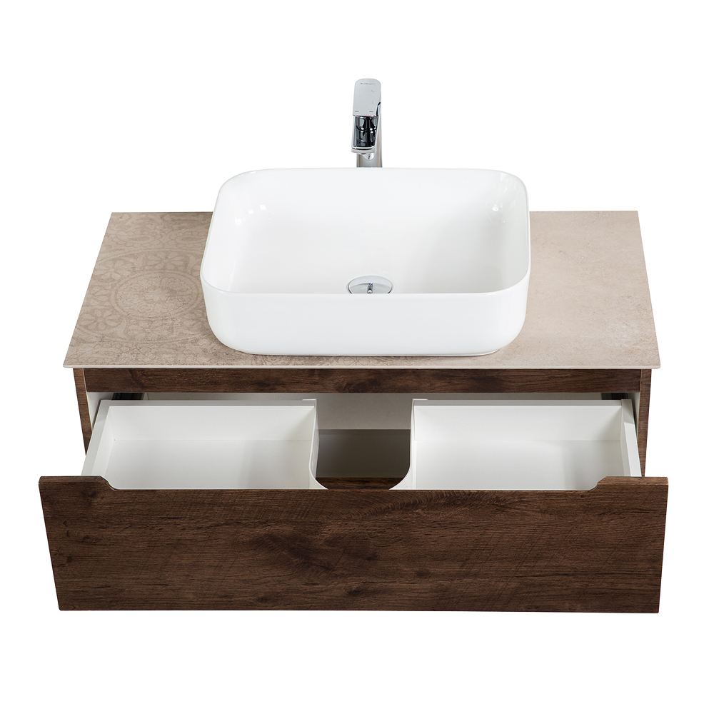 Приобрести belbagno тумба со столешницей etna 100 см, подвесная rovere moro