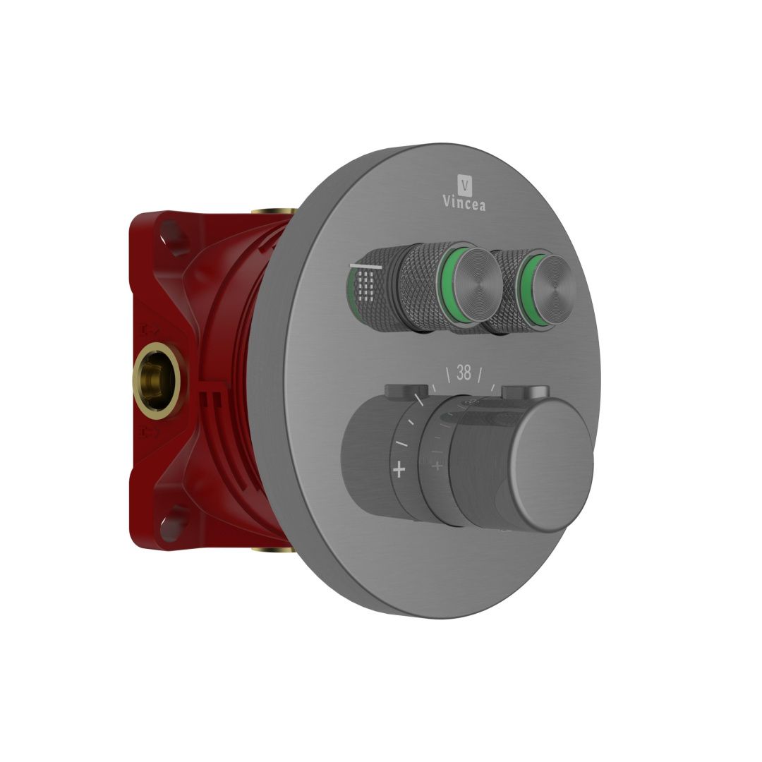 Приобрести vincea встраиваемый смеситель для душа inspire, термостат , оружейная сталь vscv-321t-mgm