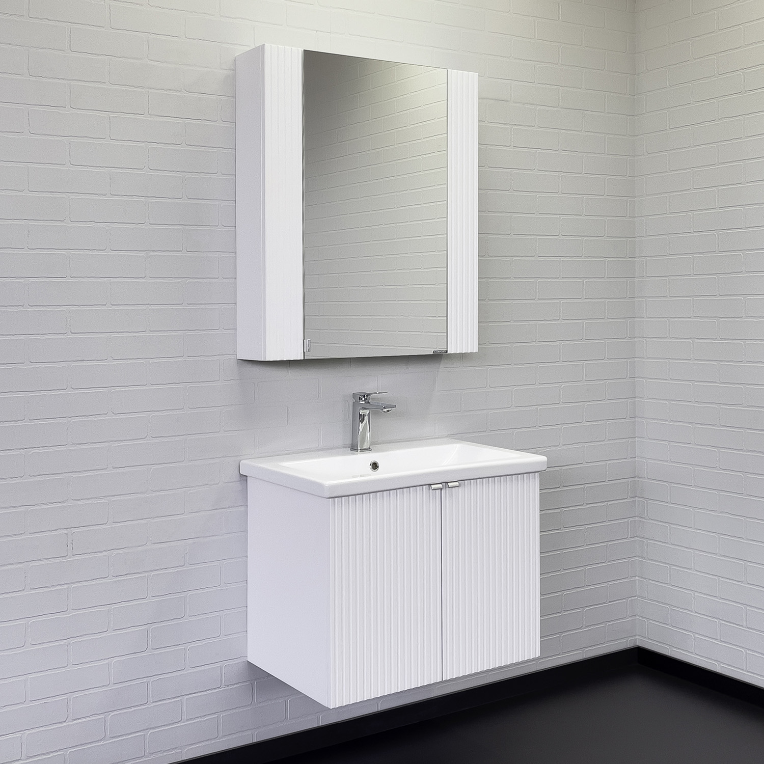 Приобрести сomforty зеркало-шкаф лима-70 белый матовый