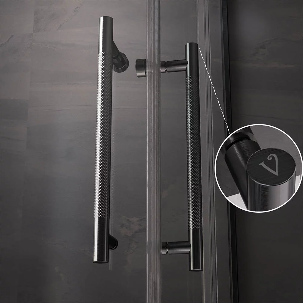 Приобрести veconi душевое ограждение premium trento 100х100 см, брашированный графит, прозрачное ptc20-gr-100100-01-c4