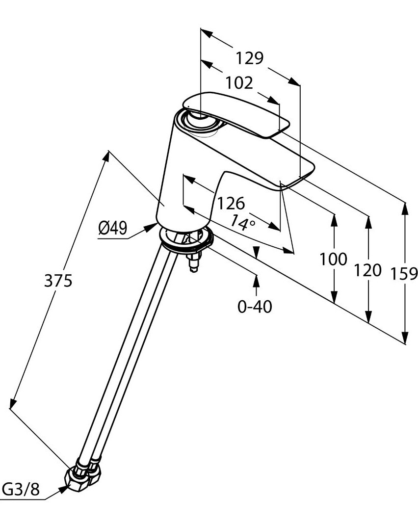Приобрести kludi balance однорычажный смеситель для раковины, без донного клапана, арт. 520260575