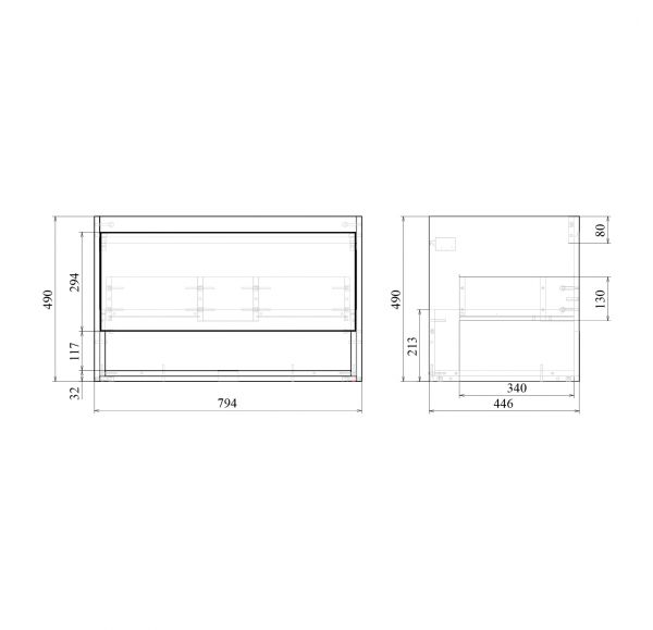 Приобрести mirsant тумба подвесная scandy 80 см с раковиной style 80 ут000080931