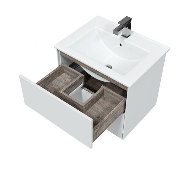 Приобрести mirsant тумба sole ultra, подвесная с раковиной next 60 см, белый глянец ут000068443