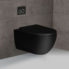 Vincea Унитаз подвесной Evo, ультратонкое сиденье, микролифт, черный матовый VT1-34MB