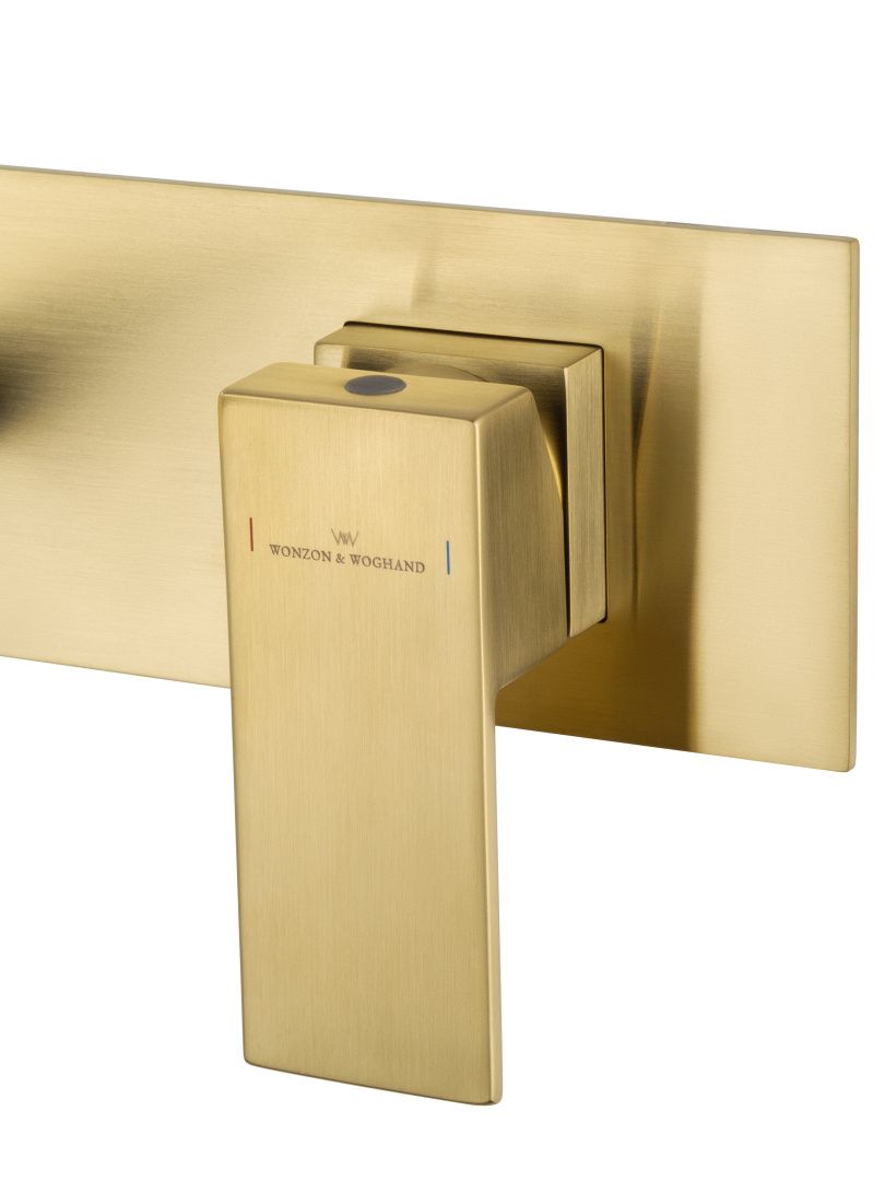 Приобрести смеситель для раковины встраиваемый wonzon & woghand cube, брашированное золото (ww-88869016-bg)