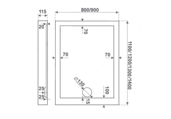Приобрести поддон акриловый bas пуэрта 120х90 см