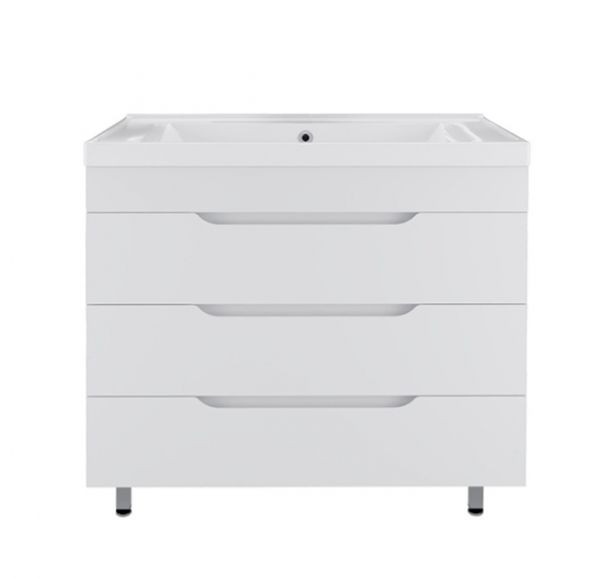 Приобрести mirsant тумба soho quadro, напольная с раковиной deep 100см.