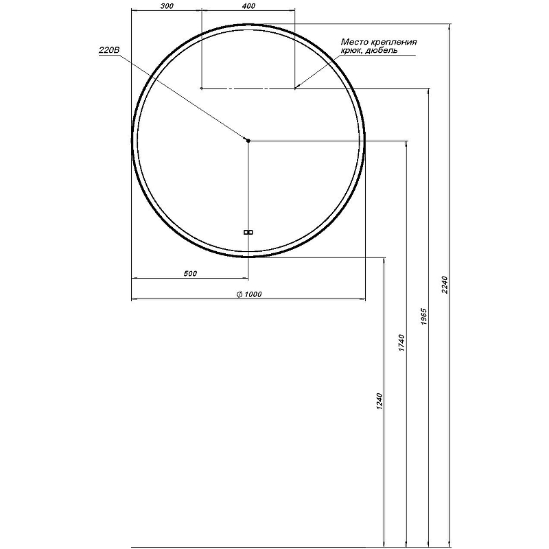 Приобрести aquanet зеркало тренд 100 см, черное