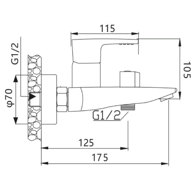 Приобрести смеситель для ванны vieir cleo с ручным душем, хром v174031