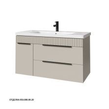 Caprigo Тумба с раковиной MONBAR-Smalty 100 см, левая, бежевая, эмаль