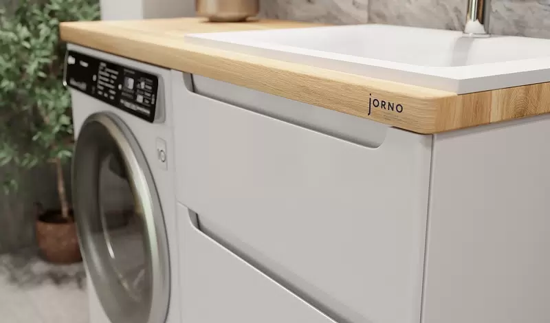 Приобрести jorno тумба подвесная wood 120 см со столешницей светлое дерево, белая