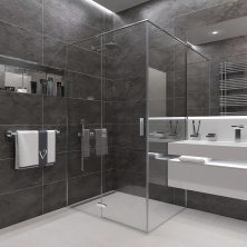 Veconi Душевое ограждение Rovigo 90х100 см, хром, прозрачное RV073-90100-01-C4