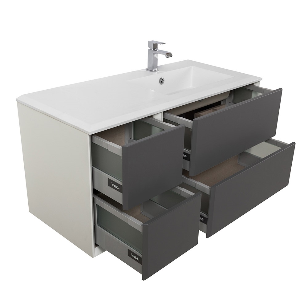 Приобрести cezares тумба подвесная с раковиной bellagio 106 см grigio nuvola, правосторонняя, серая 55301