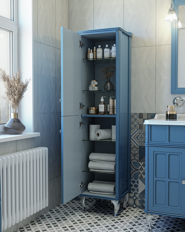 Приобрести caprigo пенал напольный borgo 42 см, правосторонний, темно синий 33450r-в136