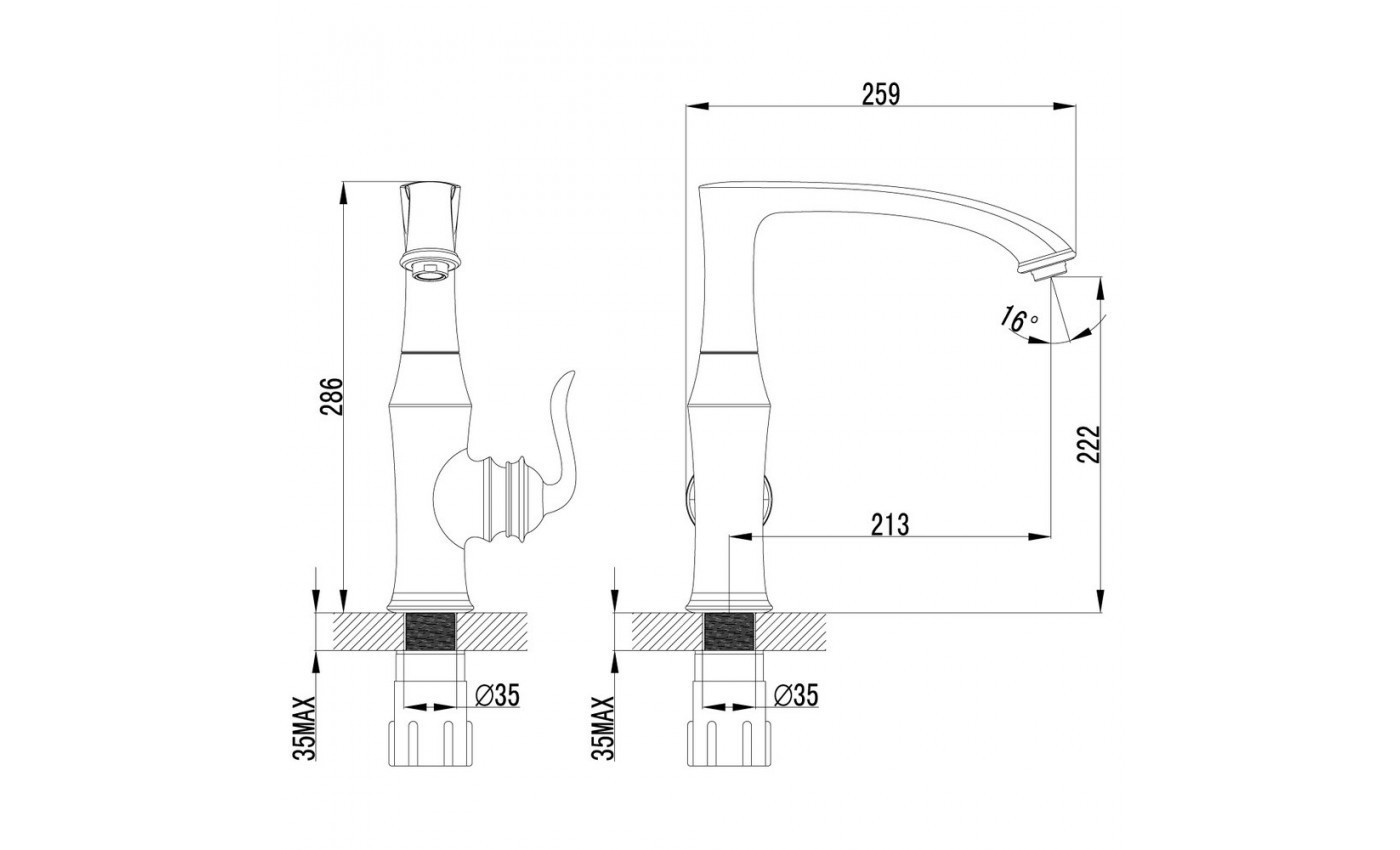Приобрести lemark смеситель для кухни brava с поворотным изливом, бронза lm4705g
