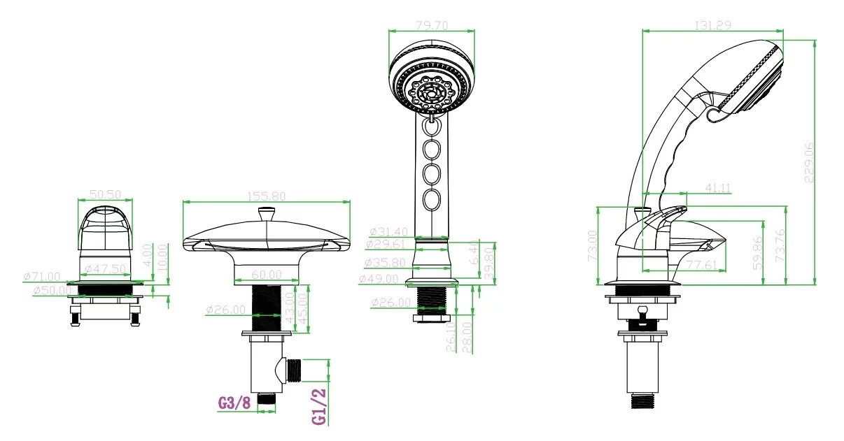 Приобрести boheme смеситель на борт ванны aqua design, хром 389-n