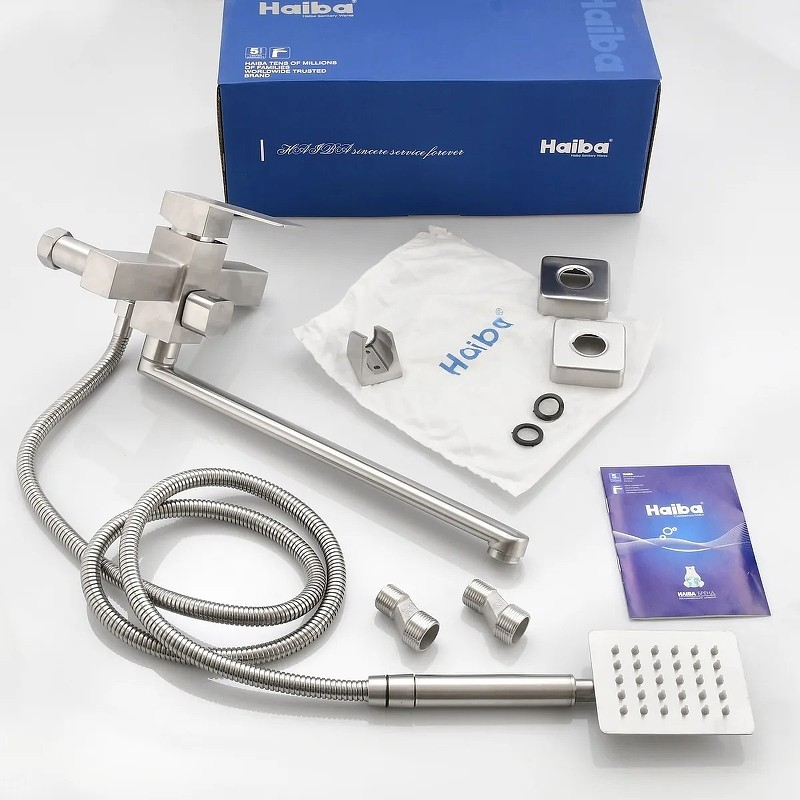 Приобрести haiba смеситель для ванны 194мм, нержавеющая сталь hb-22803