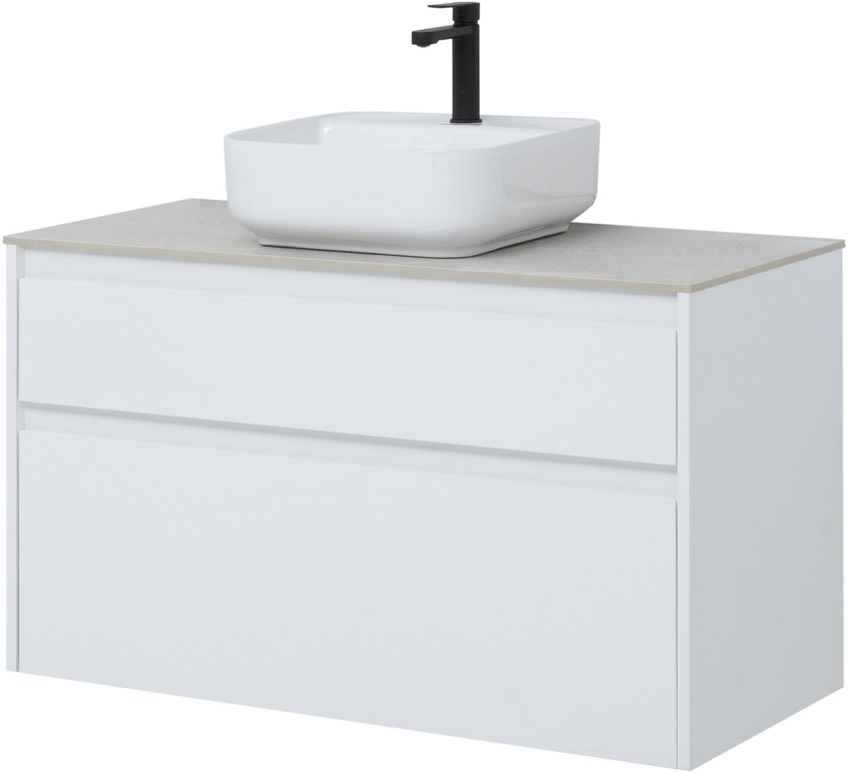 Приобрести aquanet тумба со столешницей lite 100 см, белая (2 ящика)