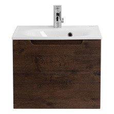 BelBagno Тумба с раковиной ETNA 50 см, подвесная с ящиком Rovere Moro, белая раковина