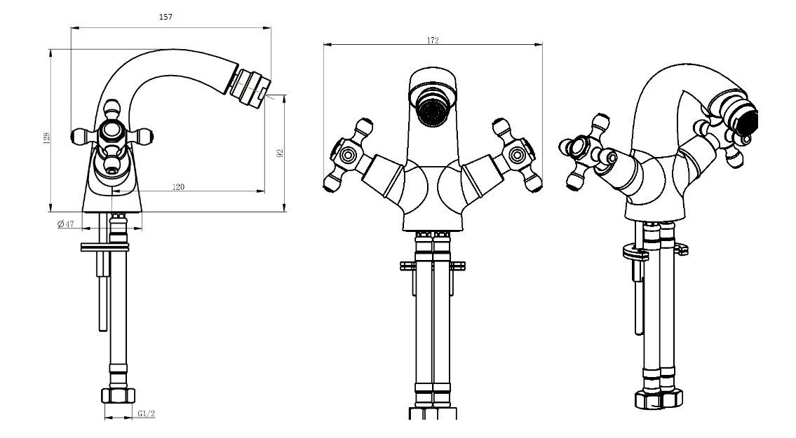 Приобрести boheme смеситель для биде brillante, хром 356