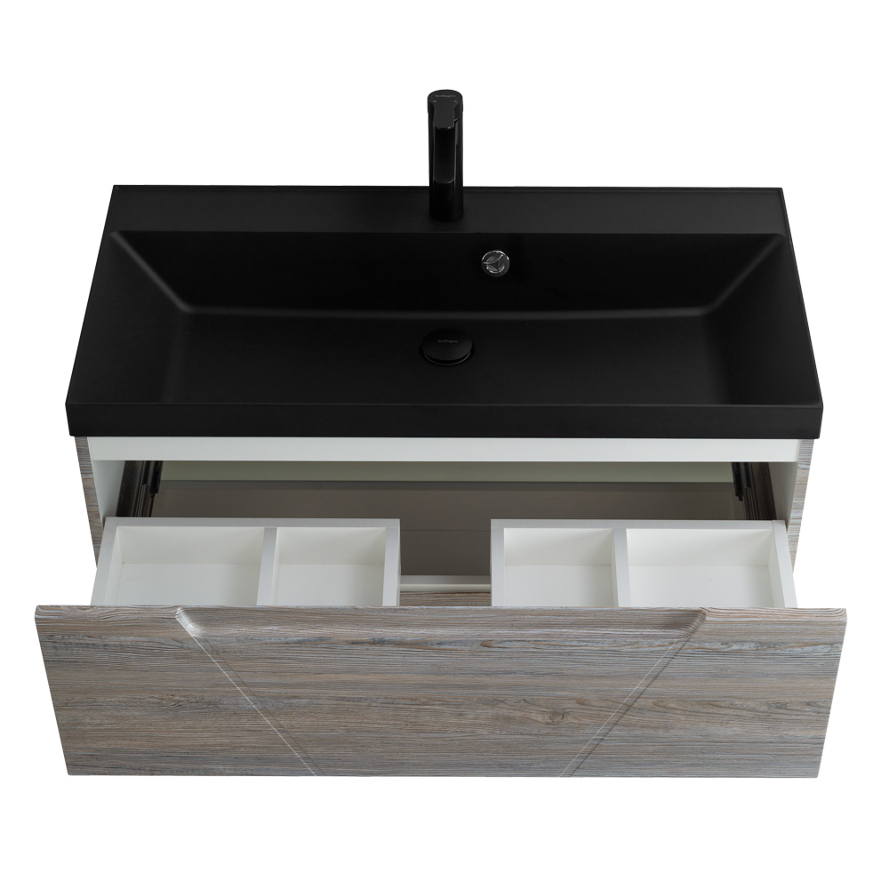 Приобрести belbagno тумба с раковиной vittoria 100 см, подвесная pino, чёрная раковина