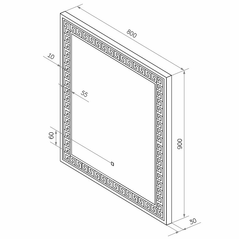 Приобрести continent зеркало с подсветкой apollo 80х90 см, сенсорный включатель, белое