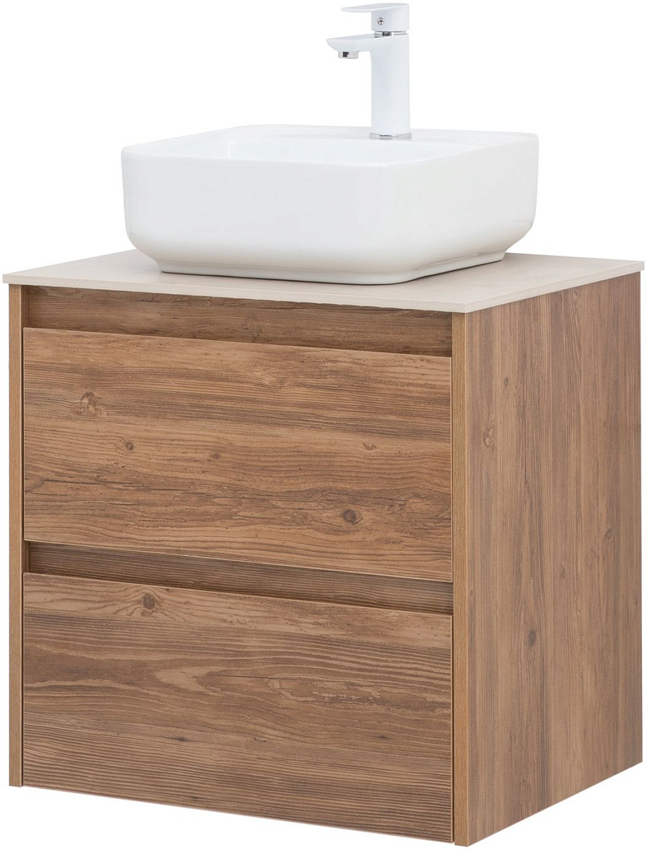 Приобрести aquanet тумба с раковиной nova lite 60 см, дуб шоколадный (2 ящика)
