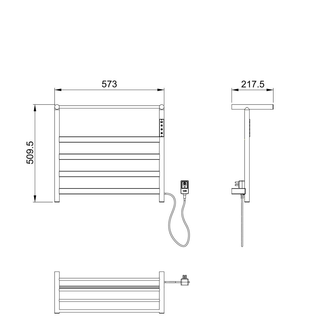 Приобрести полотенцесушитель электрический с полкой wonzon & woghand essen, темный графит (ww-a402-gm)