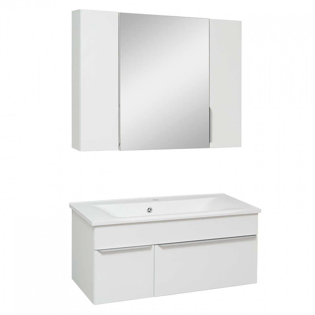 Приобрести aqua de marco тумба подвесная с раковиной axioma 100см, один ящик, белый 2100wgaxi/h; r-um-com100/1