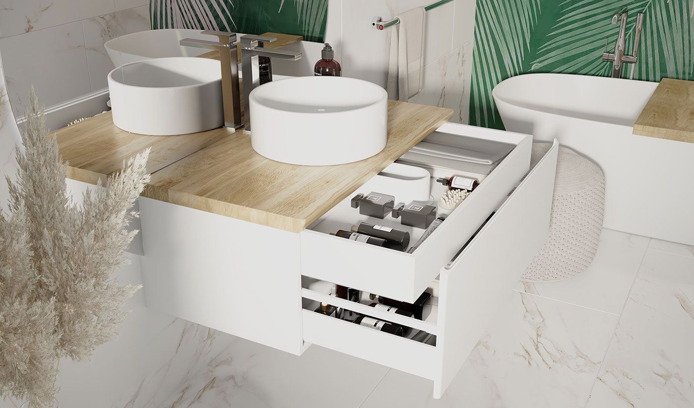 Приобрести jorno тумба подвесная solis 100 см со столешницей, белая