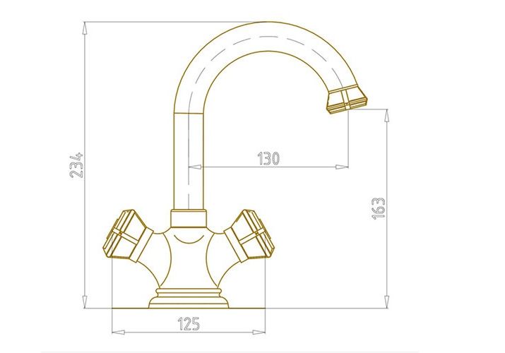Приобрести смеситель для раковины bronze de luxe royal 21981/1, бронза